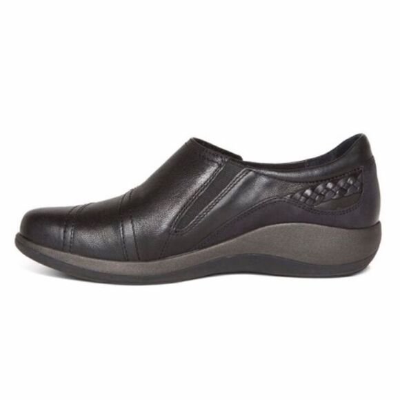 Aetrex KATRINA Black Leather Monk Strap Support Orthotic Casual Loafer - Picture 3 of 16